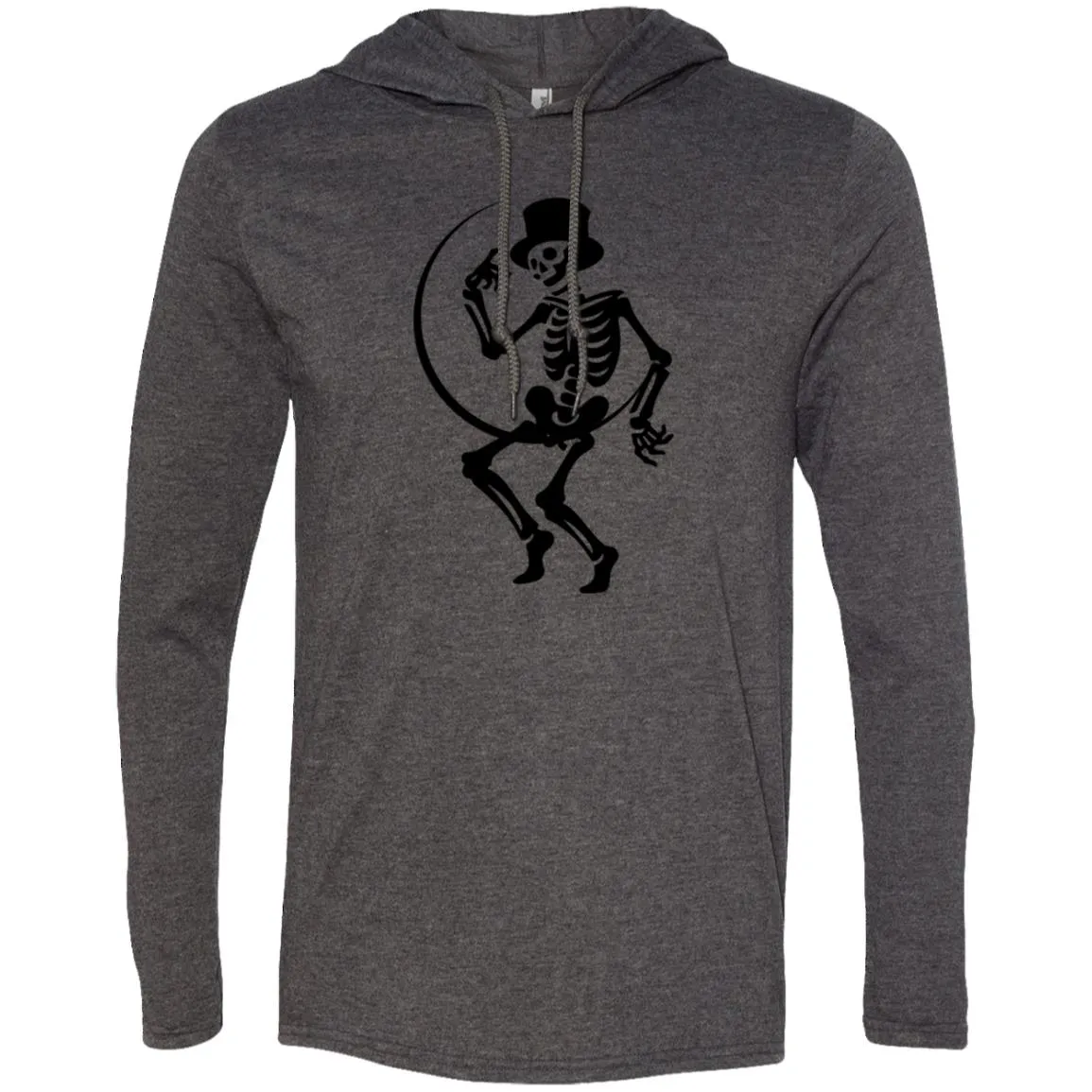 Moon and Skeleton -- Gildan LS T-Shirt Hoodie