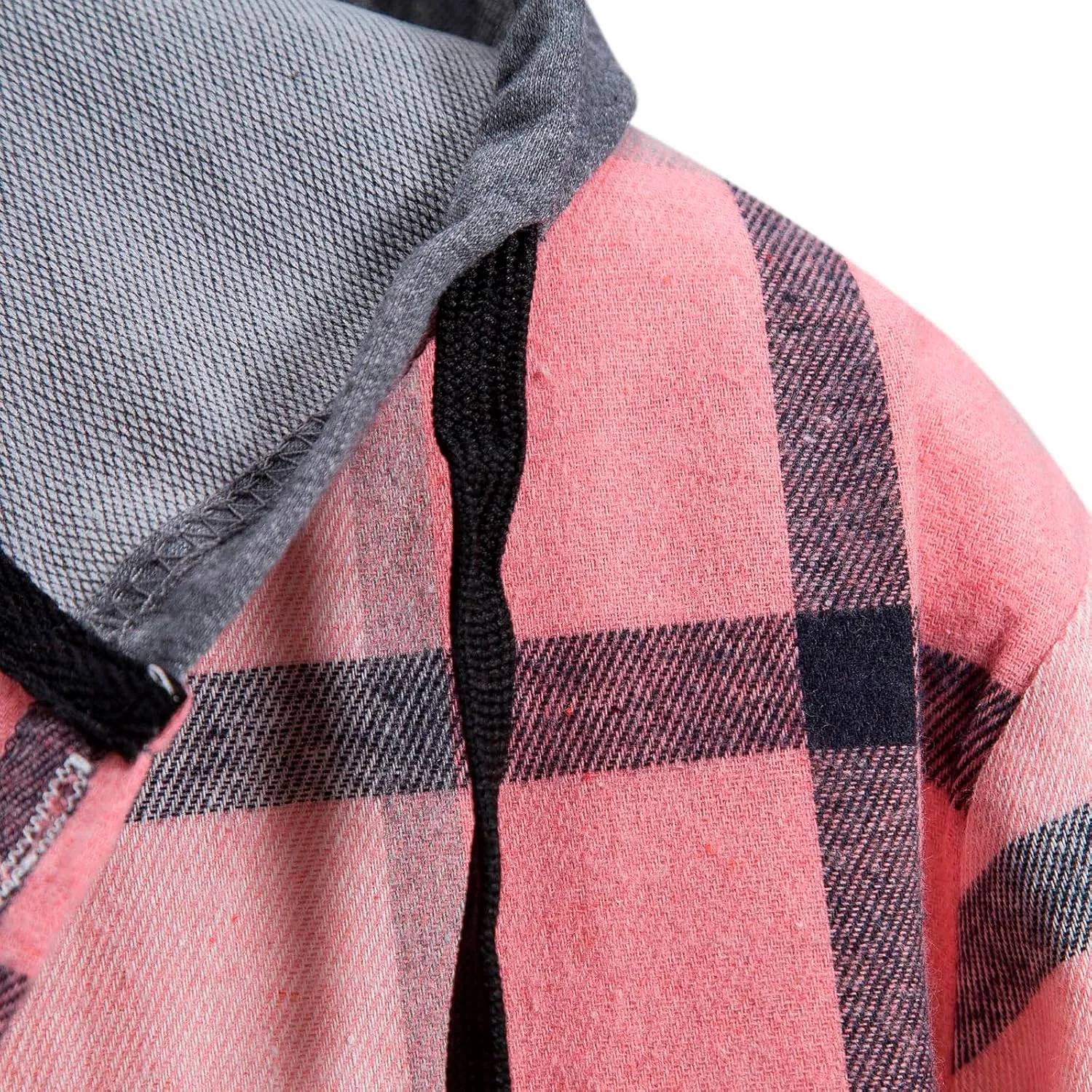 Muscularfit Mens Sweatshirt Plaid Button Shirt Causal Long Sleeve Lightweight Shirt Jacket With Hood Fall Winter Outwear Coat
