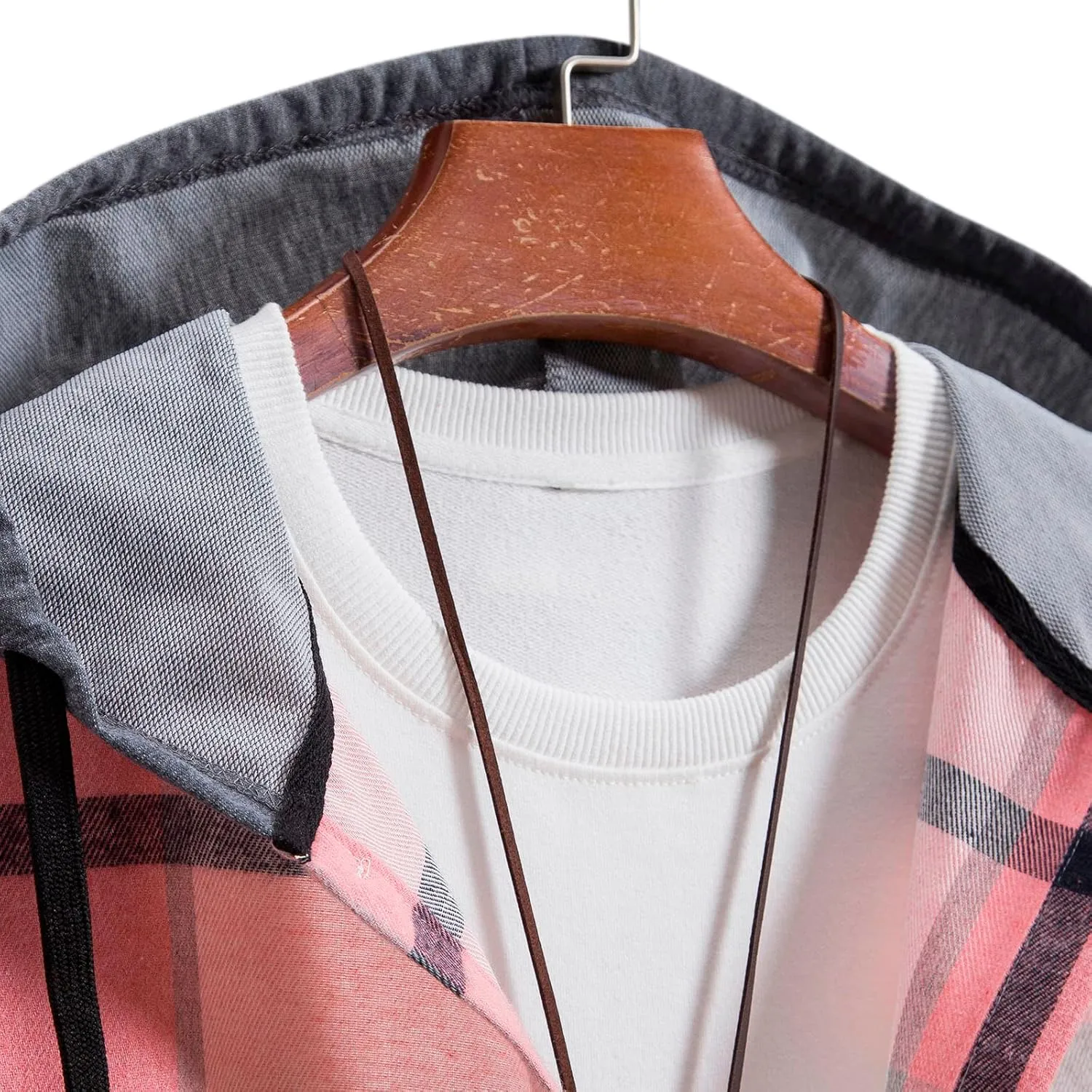 Muscularfit Mens Sweatshirt Plaid Button Shirt Causal Long Sleeve Lightweight Shirt Jacket With Hood Fall Winter Outwear Coat