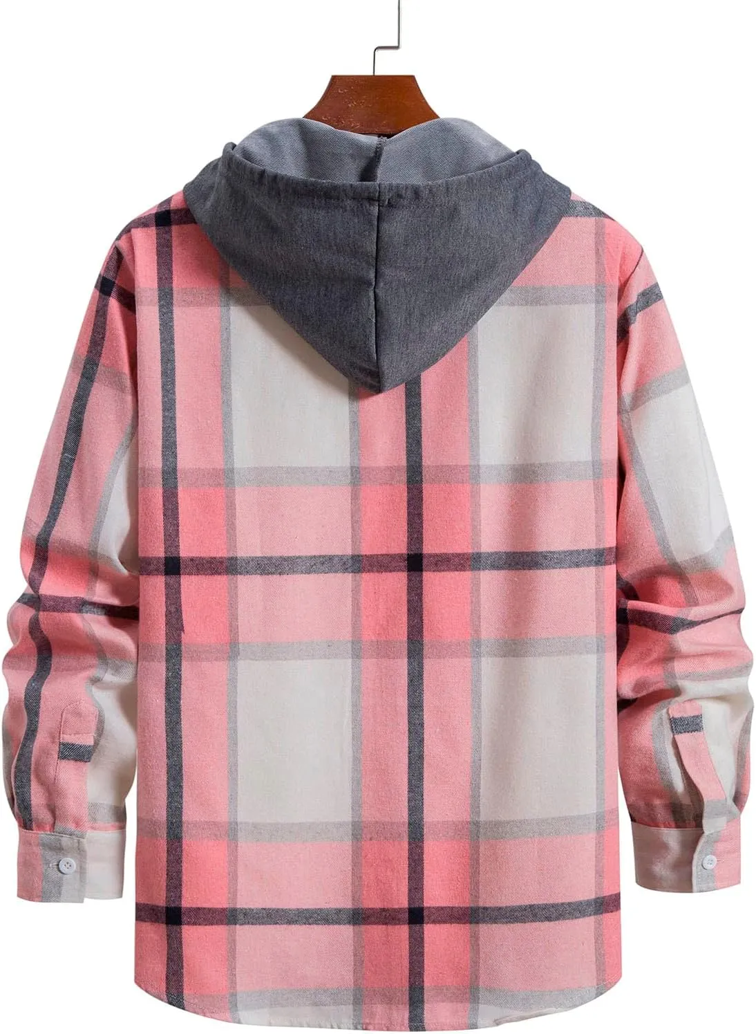 Muscularfit Mens Sweatshirt Plaid Button Shirt Causal Long Sleeve Lightweight Shirt Jacket With Hood Fall Winter Outwear Coat
