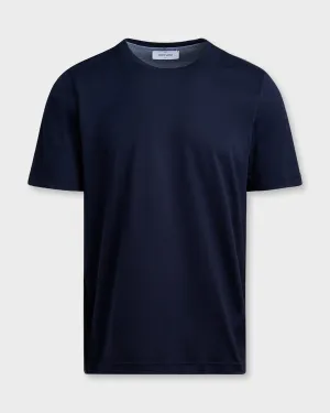 Navy Linen Stretch T-Shirt
