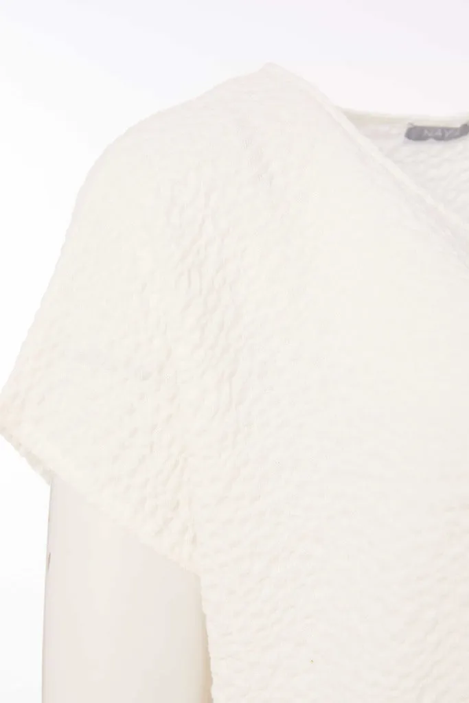 Naya Round Neck Embossed Top