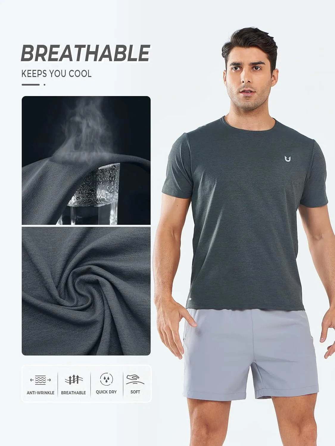 NORTHYARD Men's Workout Gym Shirts Quick Dry T-Shirts Running Athletic Short Sleeve Shirt for Men