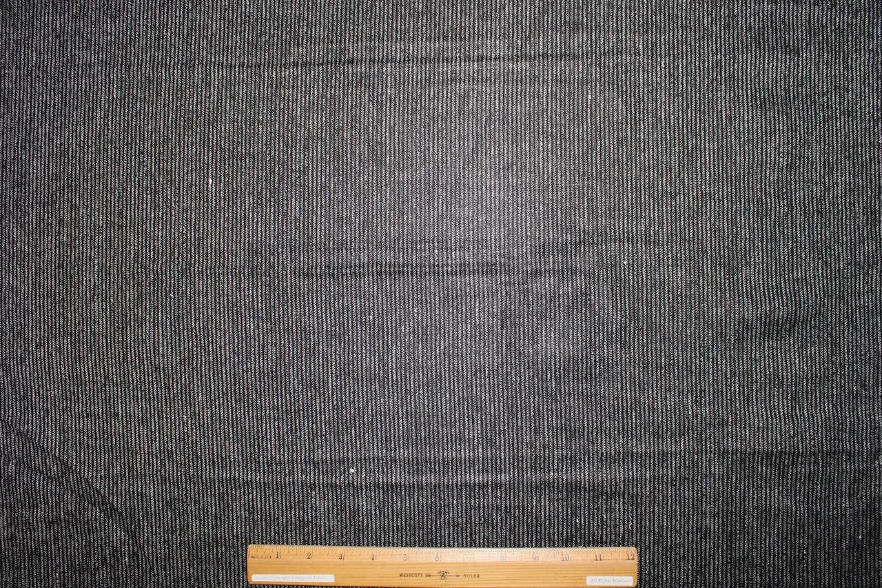 NY Designer Midweight Tweedy Stripe Linen - Black/White