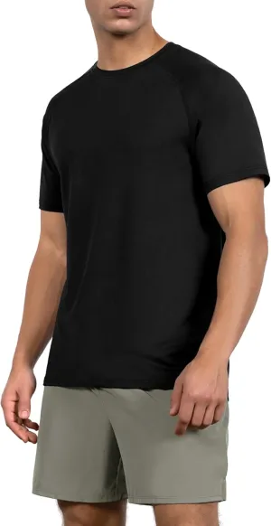 ODODOS Men's Quick Dry Short Sleeve Shirts UPF 50  Sun Protection SPF Athletic Tops Workout T-Shirts
