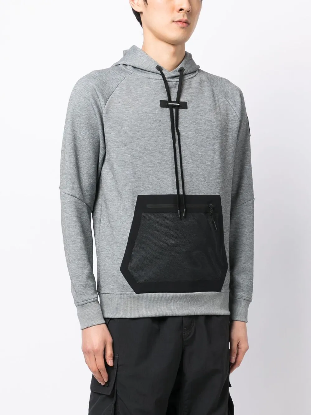 ON RUNNING Soft Relaxed Fit Bonded Patch Pocket Hoodie Grey