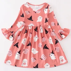 Orange Pumpkin Ghost Dress
