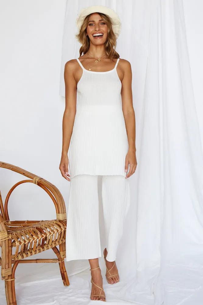 Orlando Ribbed Knit Set White