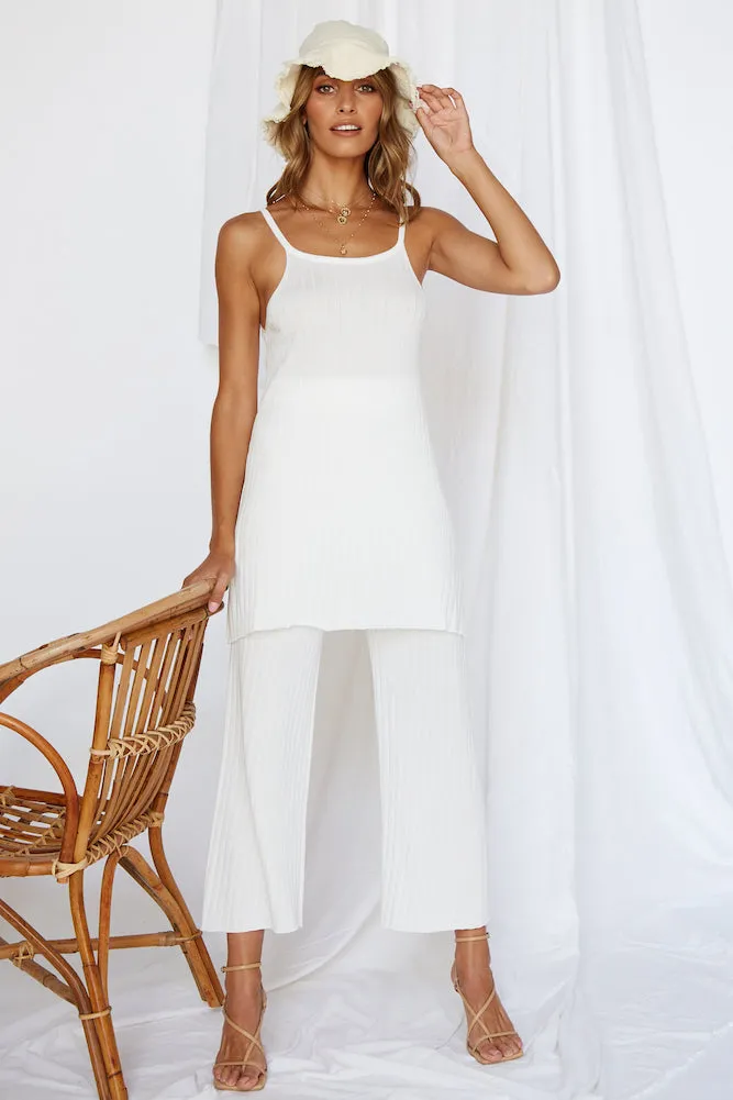 Orlando Ribbed Knit Set White