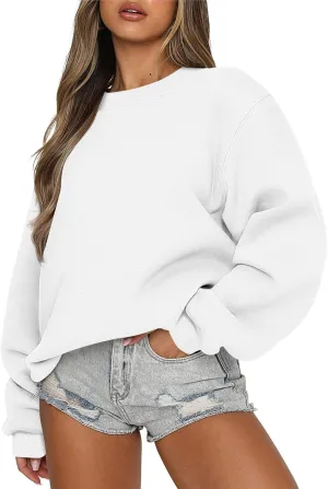 Oversized Hoodie Women Autumn Winter Tops Women's Long Sleeve Sweatshirt Casual Crewneck Loose Fit Pollover Fleece
