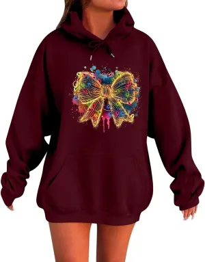 Oversized Hoodies for Women Plus Size Drop Shoulder Fleece Pullover Sweatshirts with Pocket Winter Long Sleeve Shirts
