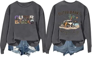 Oversized Sweatshirt for Women Crewneck Casual Tops Funny Letter Print Comfy Shirt Fashion Outfits Winter Clothes