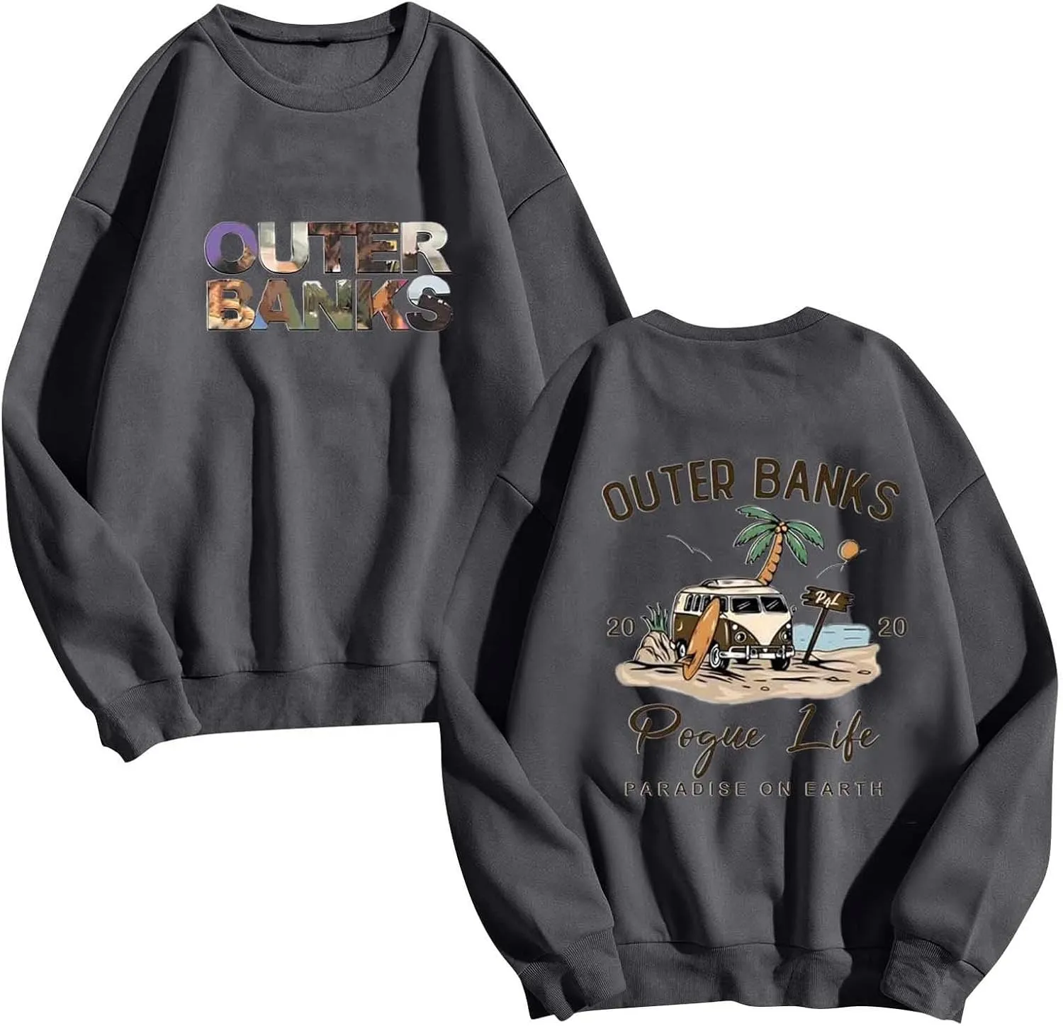 Oversized Sweatshirt for Women Crewneck Casual Tops Funny Letter Print Comfy Shirt Fashion Outfits Winter Clothes