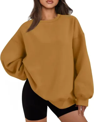Oversized Sweatshirt for Women Y2K Crewneck Pullover Hoodie Lightweight Sweaters Fall Fashion for Women 2024