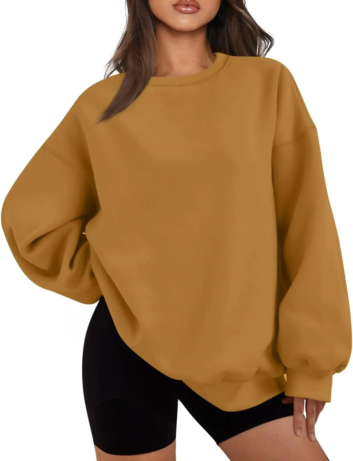 Oversized Sweatshirt for Women Y2K Crewneck Pullover Hoodie Lightweight Sweaters Fall Fashion for Women 2024