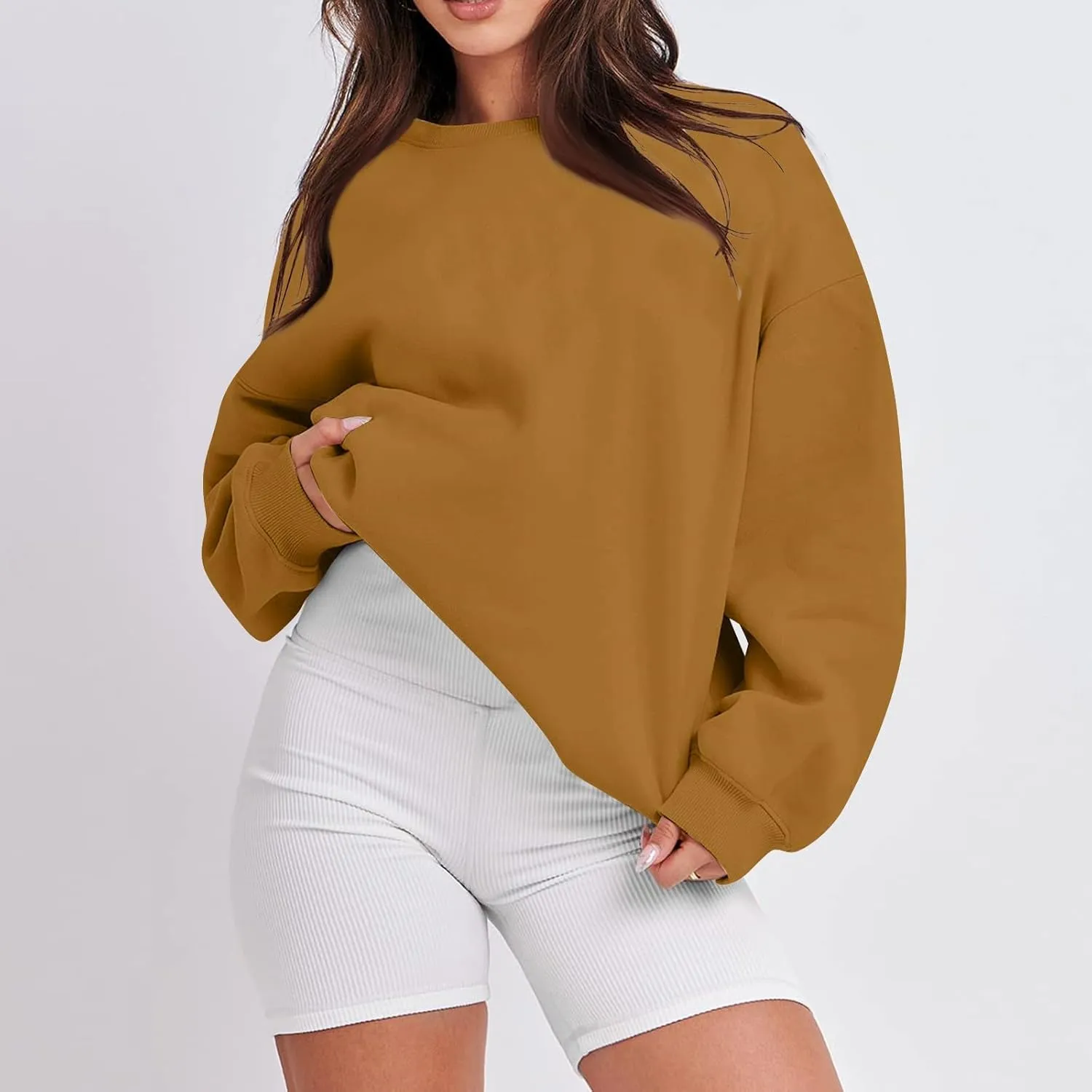 Oversized Sweatshirt for Women Y2K Crewneck Pullover Hoodie Lightweight Sweaters Fall Fashion for Women 2024