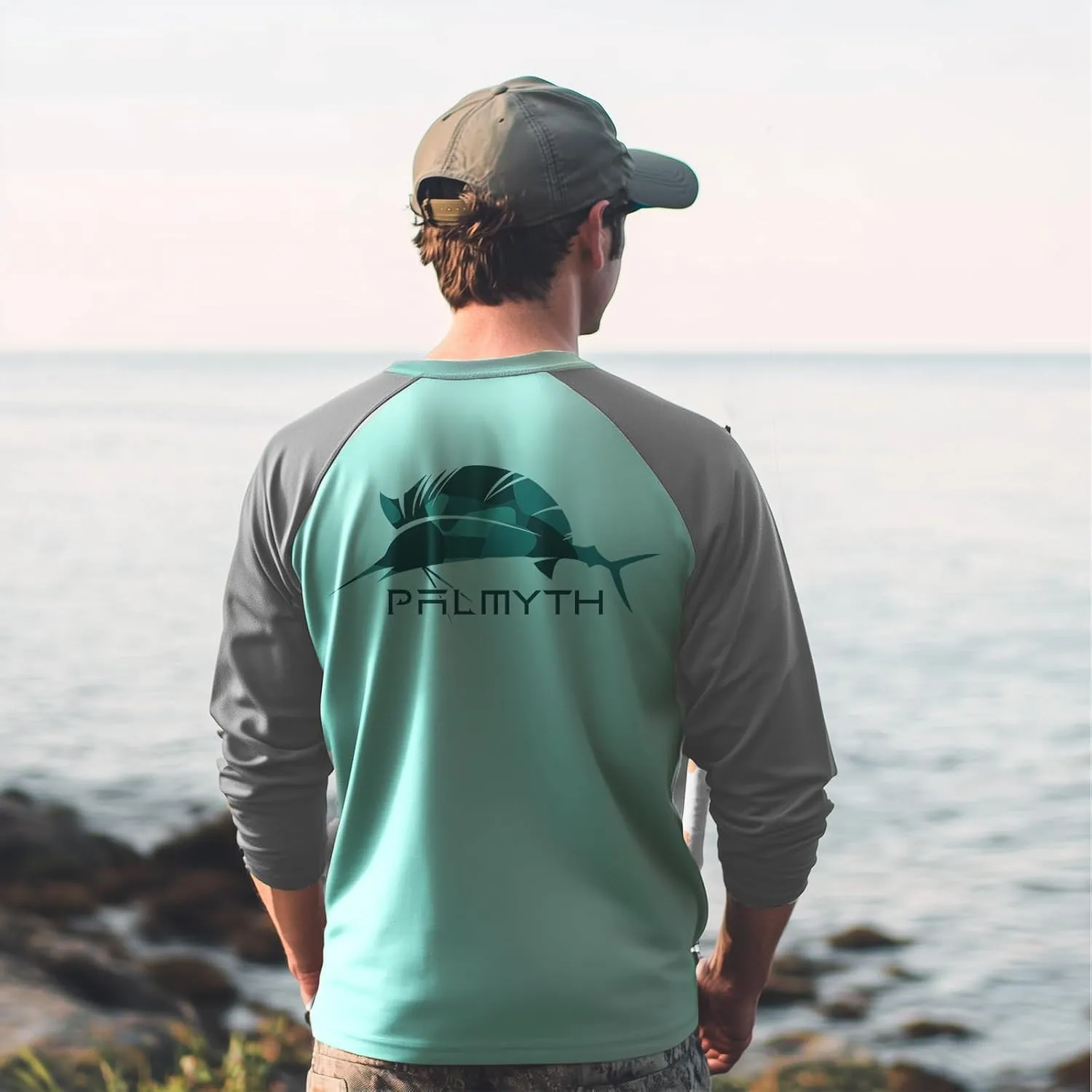 Palmyth Fishing Shirts for Men Long Sleeve Sun Protection UV UPF 50  T-Shirts Performance Quick Dry