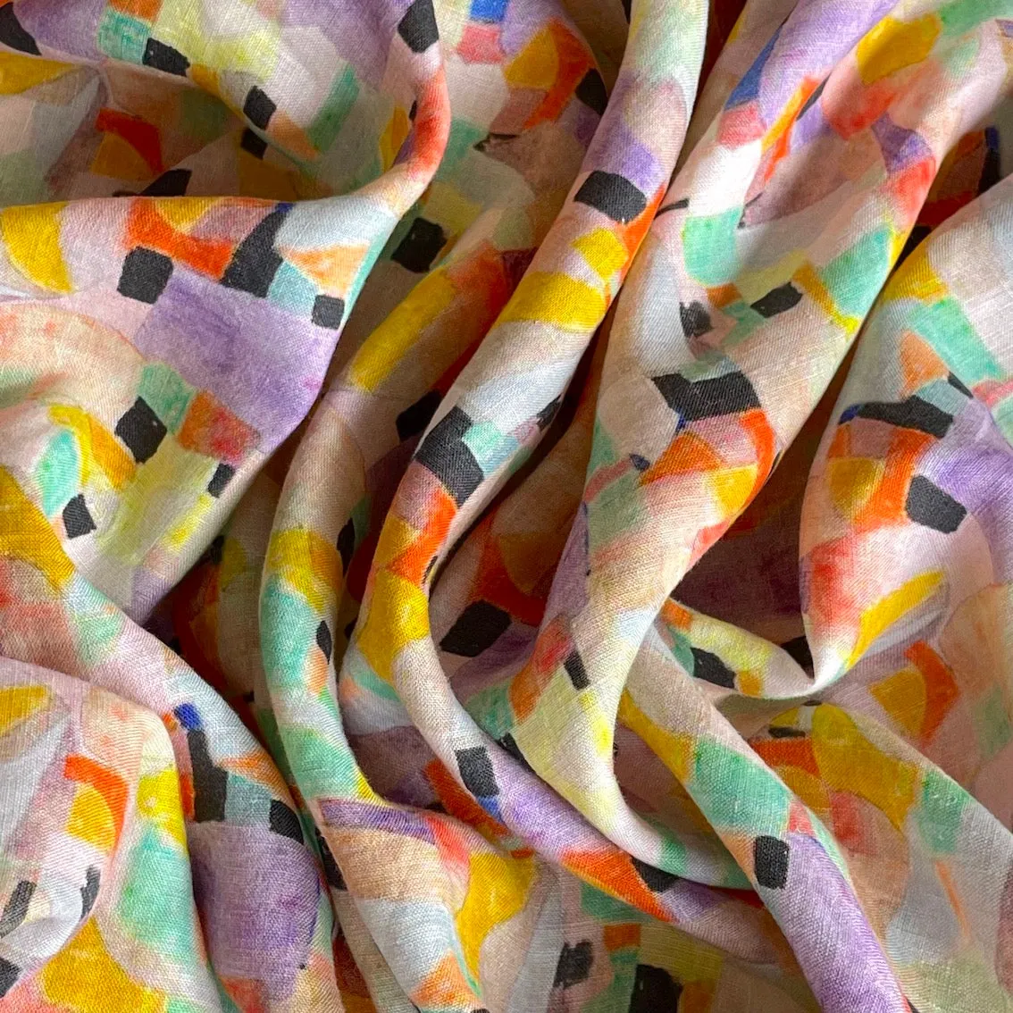Pastello Washed Printed Linen