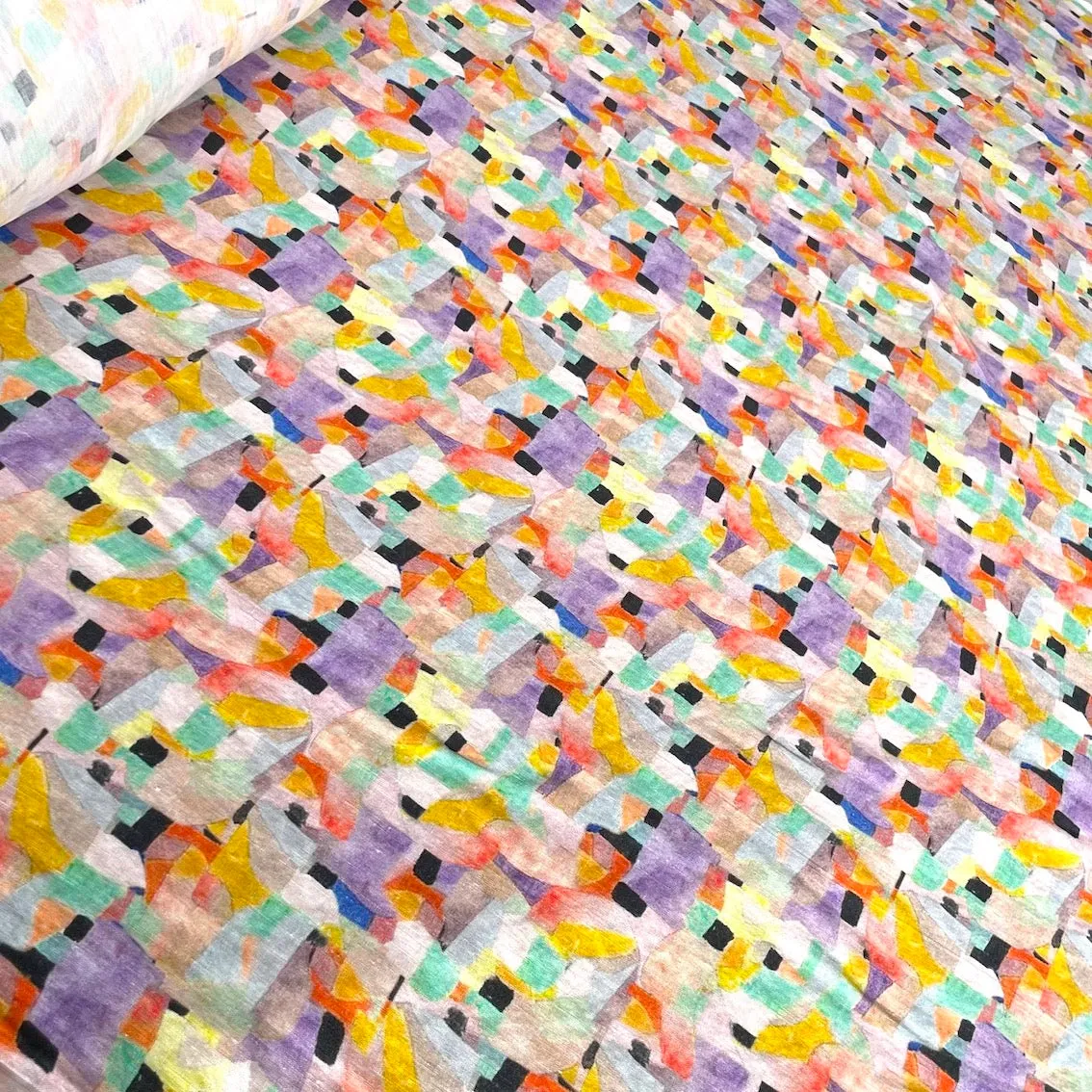 Pastello Washed Printed Linen