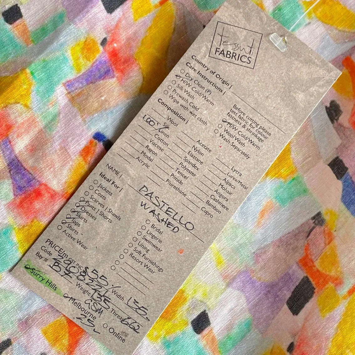 Pastello Washed Printed Linen