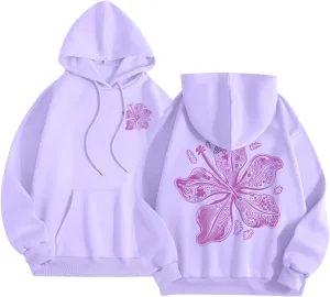 Pink Graphic Hoodie for Women Cute Preppy Sweatshirt Long Sleeve Pink Puff Graphic Pullover for Teen Girls