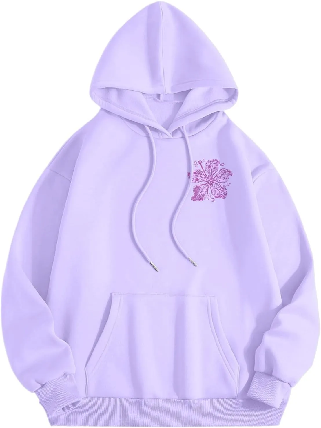 Pink Graphic Hoodie for Women Cute Preppy Sweatshirt Long Sleeve Pink Puff Graphic Pullover for Teen Girls