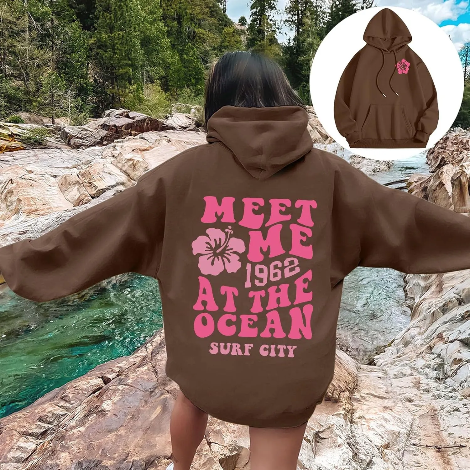 Pink Oversized Hoodie - Unisex Adult Clothing - Active Individuals - Sweatshirt - Long Sleeve - with Pockets