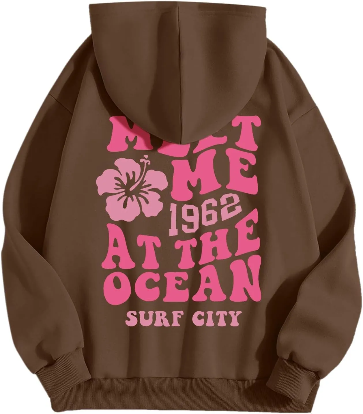 Pink Oversized Hoodie - Unisex Adult Clothing - Active Individuals - Sweatshirt - Long Sleeve - with Pockets