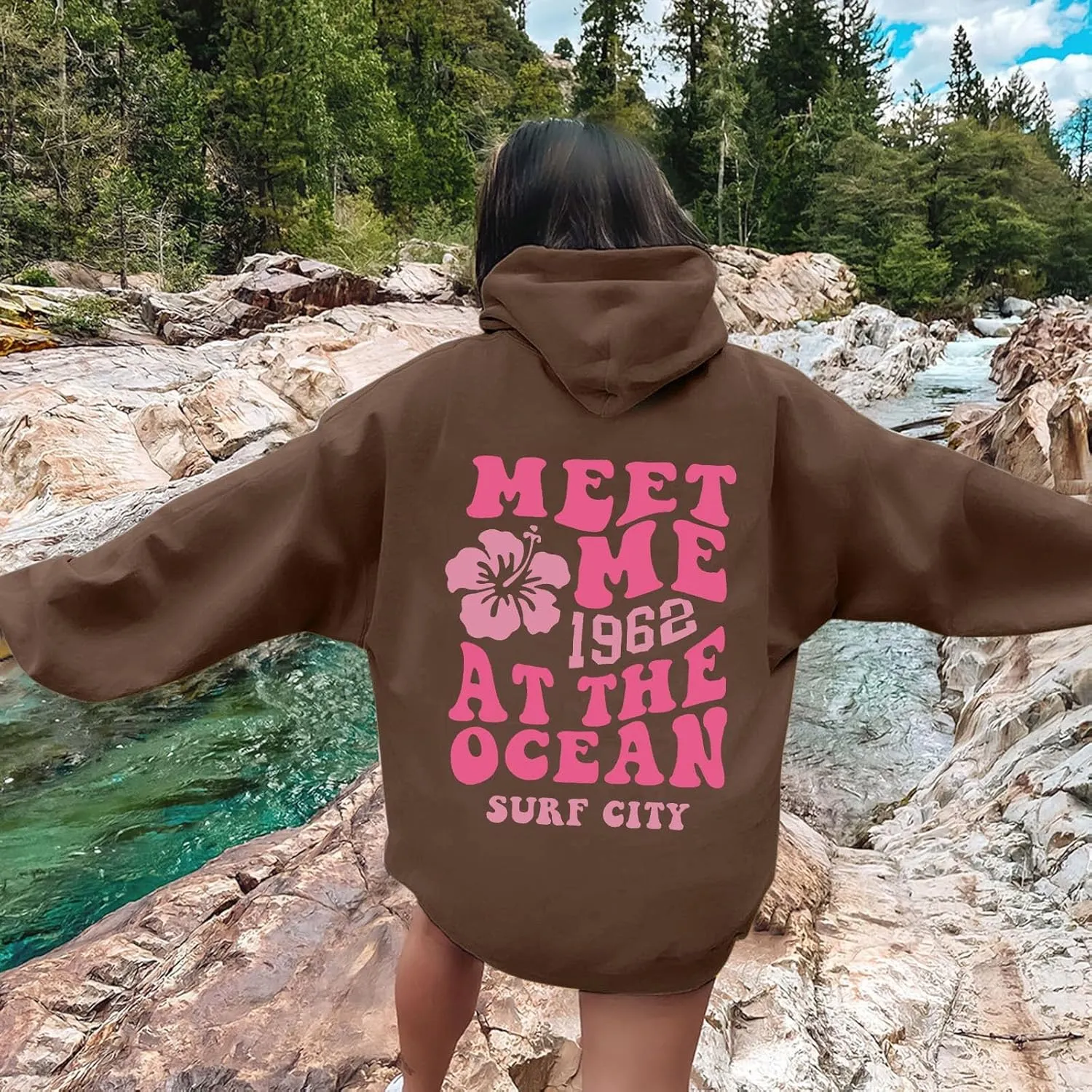 Pink Oversized Hoodie - Unisex Adult Clothing - Active Individuals - Sweatshirt - Long Sleeve - with Pockets