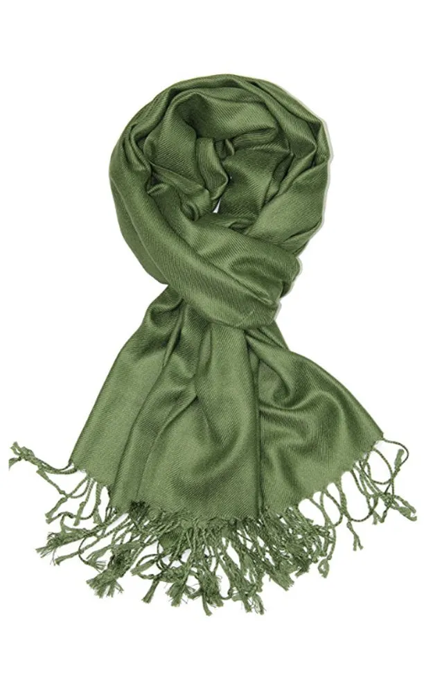 PP001-14 Olive Pashmina Scarf