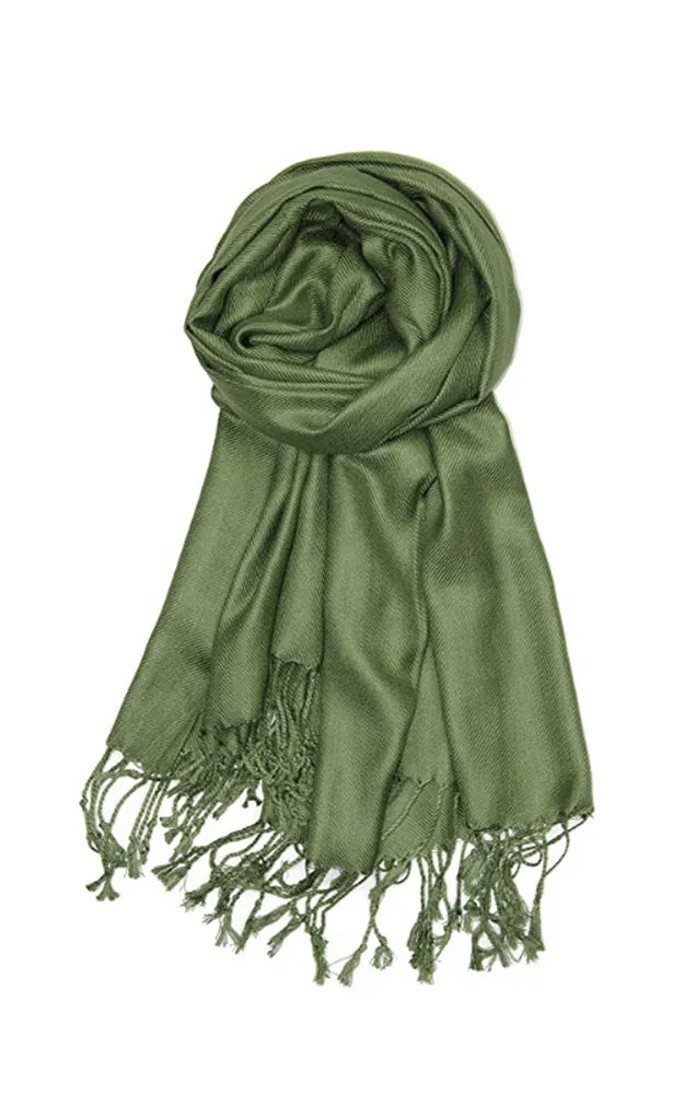 PP001-14 Olive Pashmina Scarf