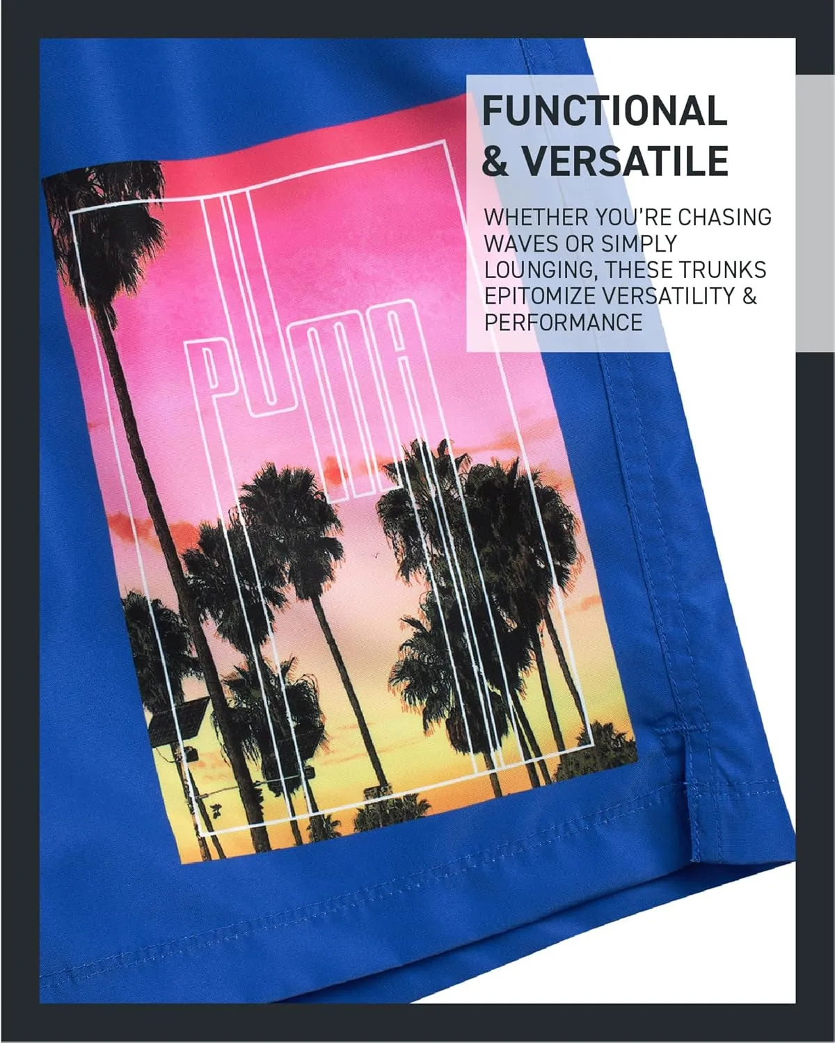 PUMA Men's Bathing Suit - 2 Pack Quick Dry Swimsuit Trunks with Mesh Compression Liner - 8" Inseam Swimwear (S-XL)