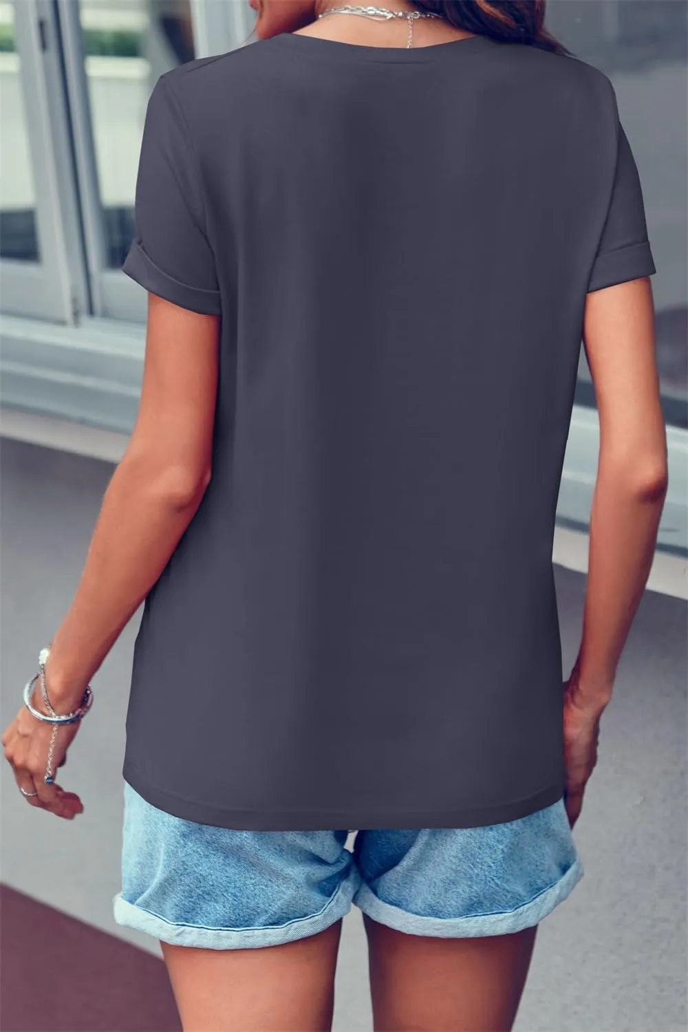 Qianxitang Women's Tops Cute Graphic Print Summer Causal Cotton Round Neck Short Sleeve Blouses T Shirt