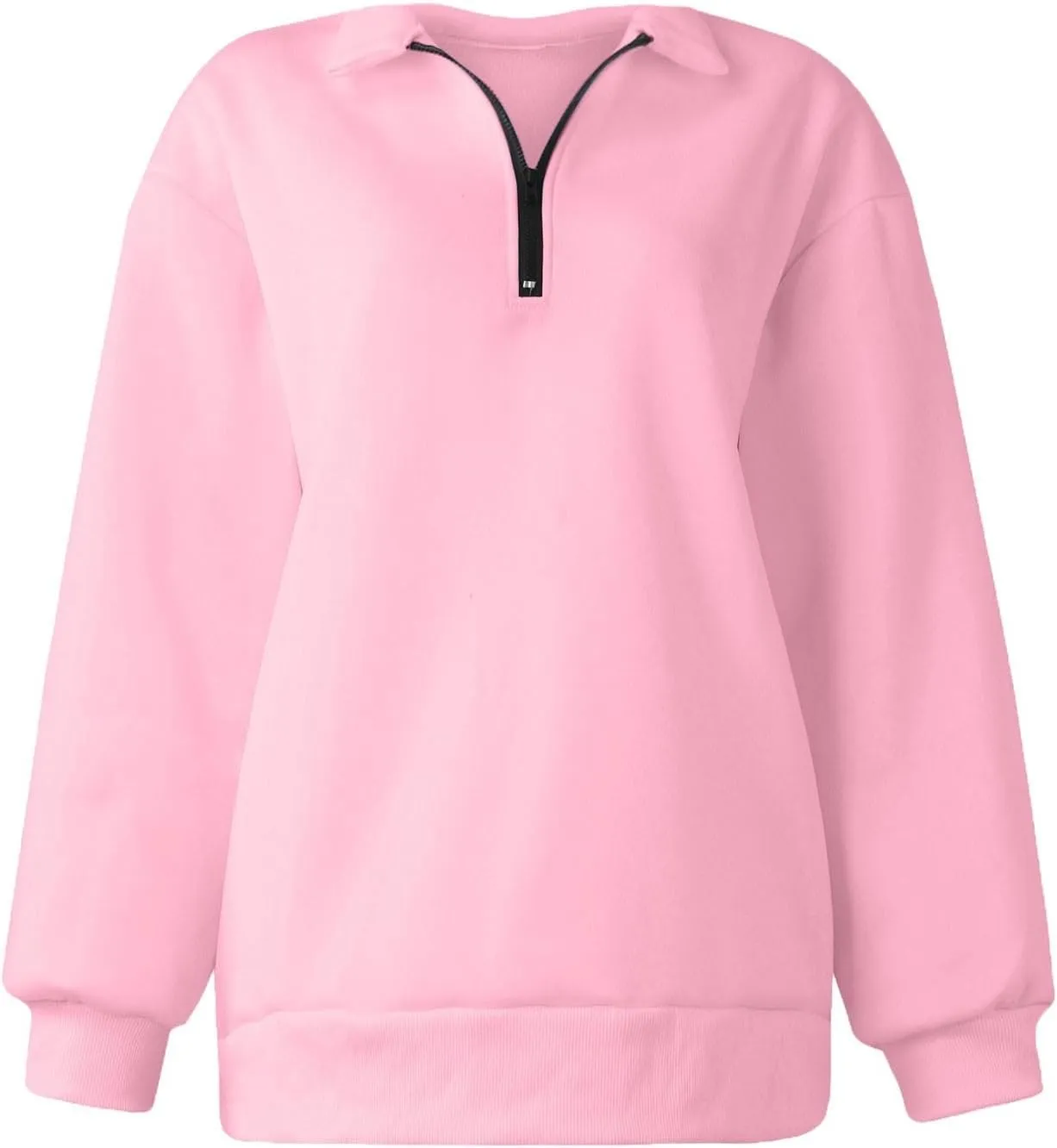 Quarter Zip Pullover for Women Fall Long Sleeve Sweaters Drop Shoulder Y2k Half Zip Blouses Casual Sweatshirt