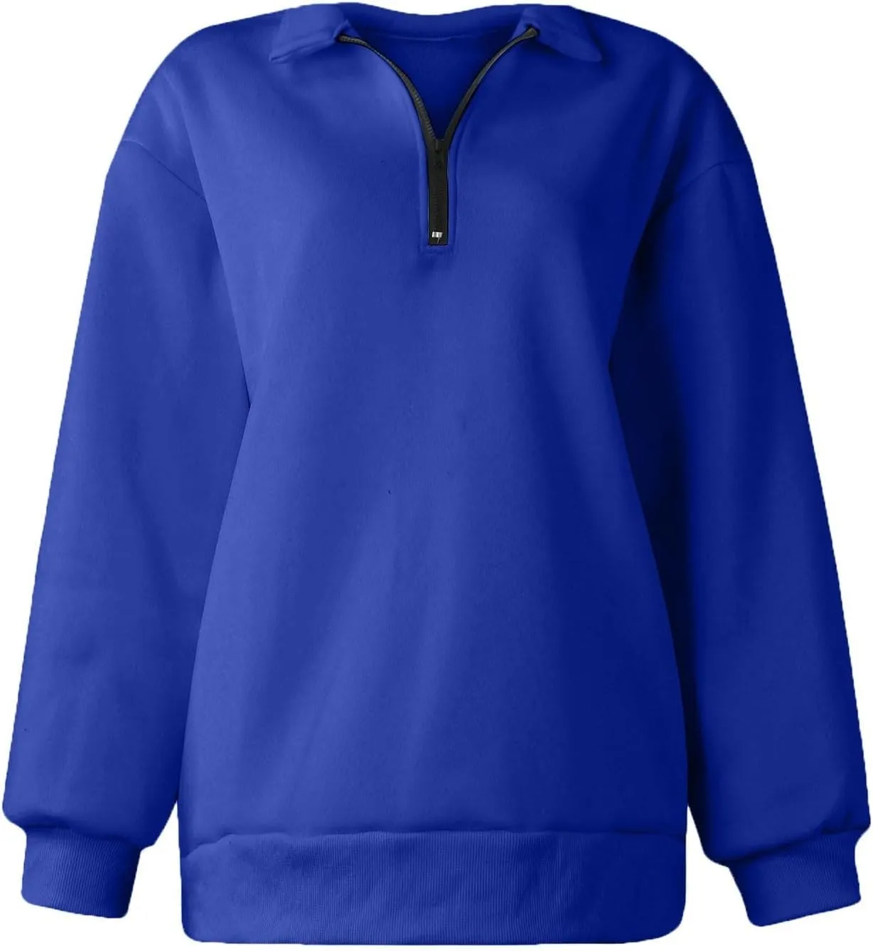Quarter Zip Pullover for Women Fall Long Sleeve Y2k Clothes Drop Shoulder Blouses Casual Sweaters Half Zip Sweatshirt