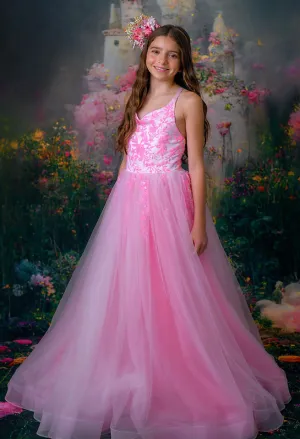 "Pink Dazzle" -   Tulle Floor Length ( 8 Year - 9 Year)