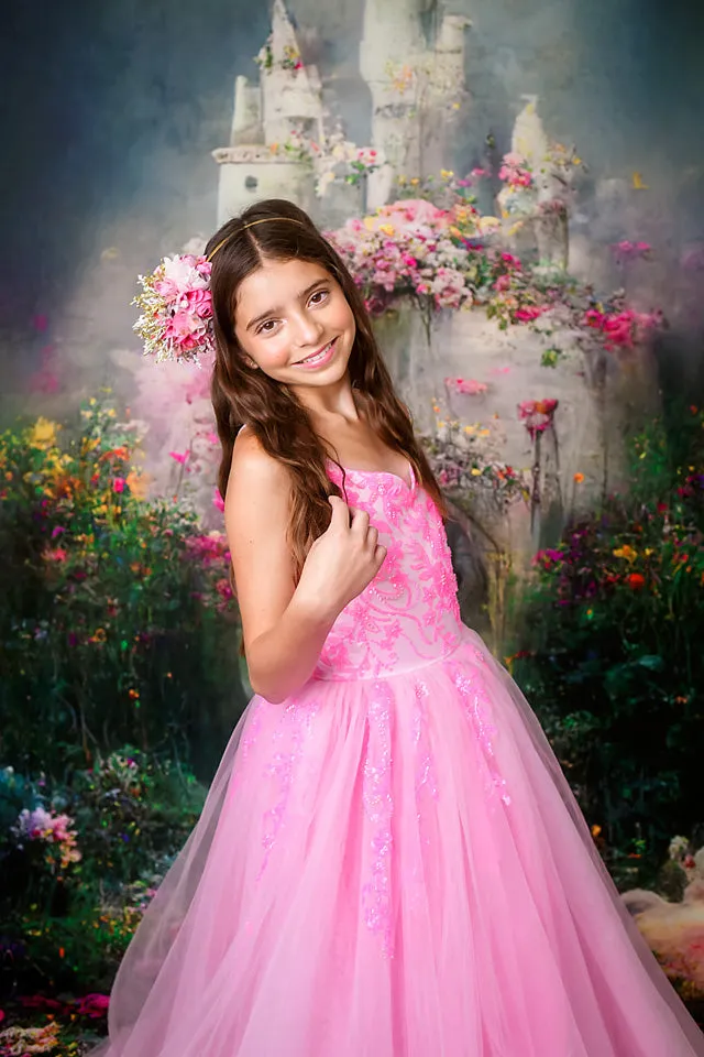 "Pink Dazzle" -   Tulle Floor Length ( 8 Year - 9 Year)