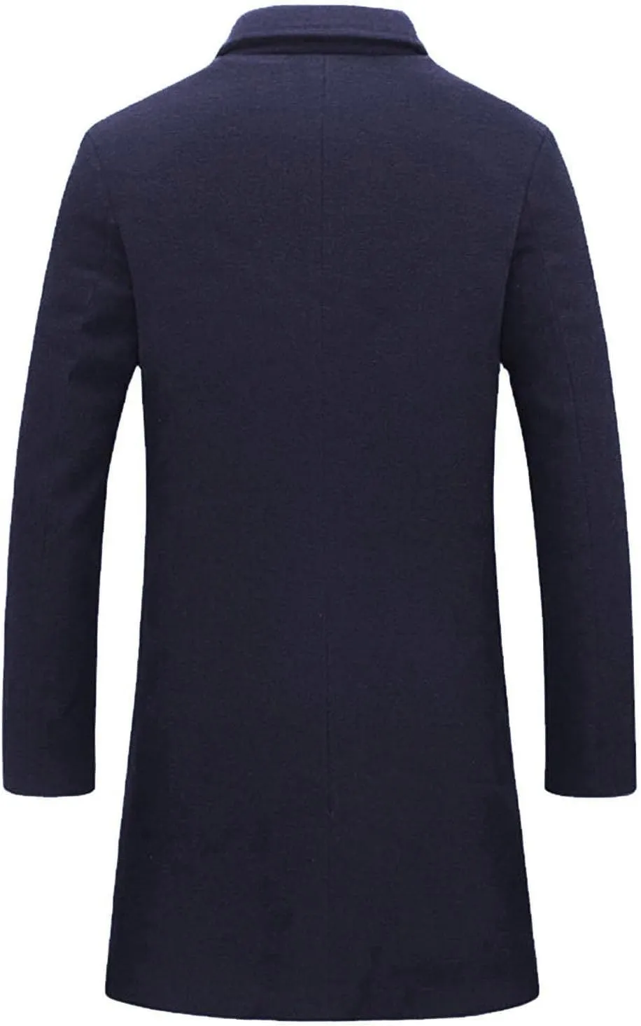 QWENTMTNTY Mens Wool Blend Single Breasted Notched Lapel Trench Coat Oversized Winter Coats Business Casual Wool Jackets