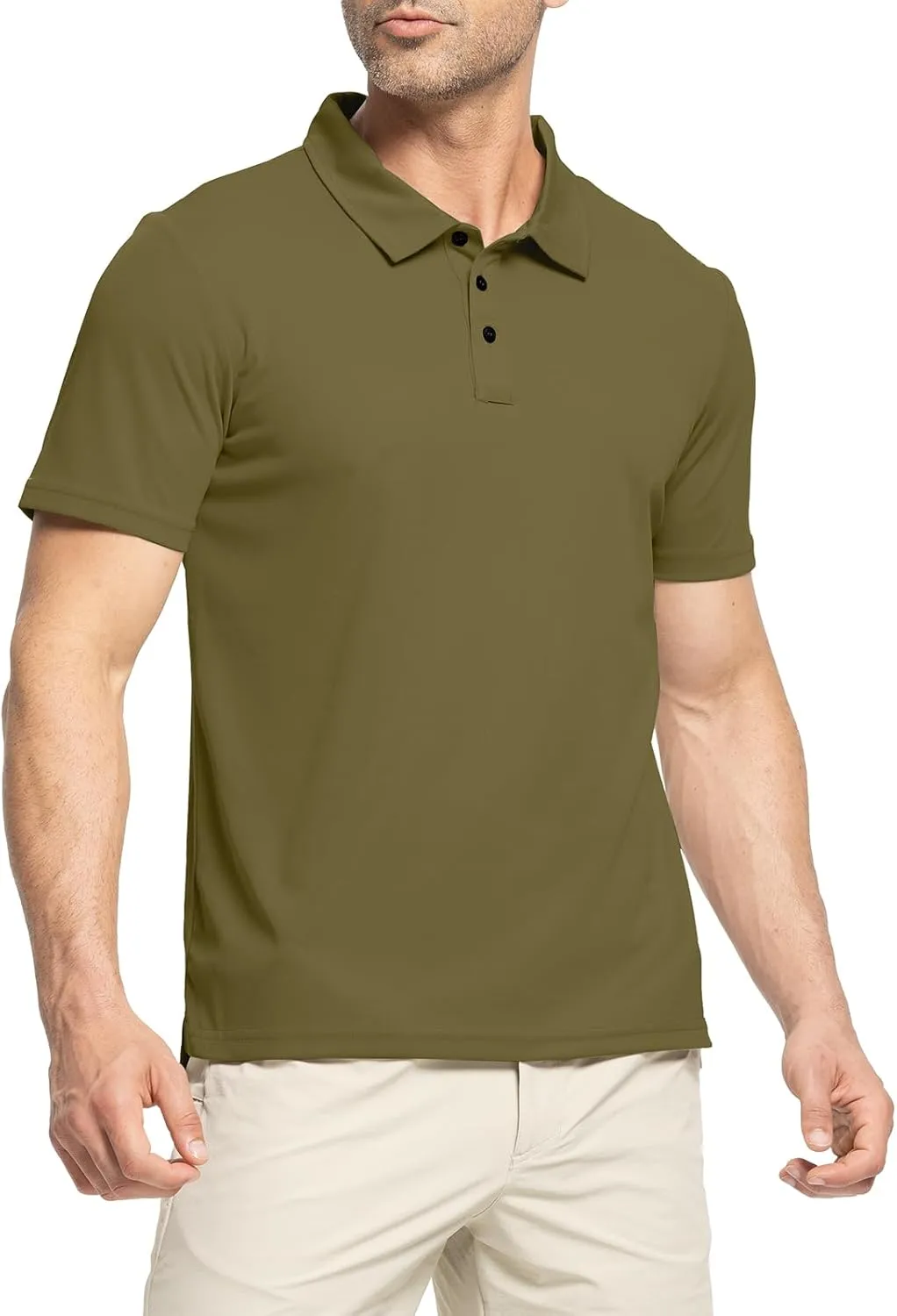 Rdruko Men's Golf Polo Shirt Short Sleeve Moisture Wicking Shirts Collared Outdoor UPF 50  Pique Jersey Shirts