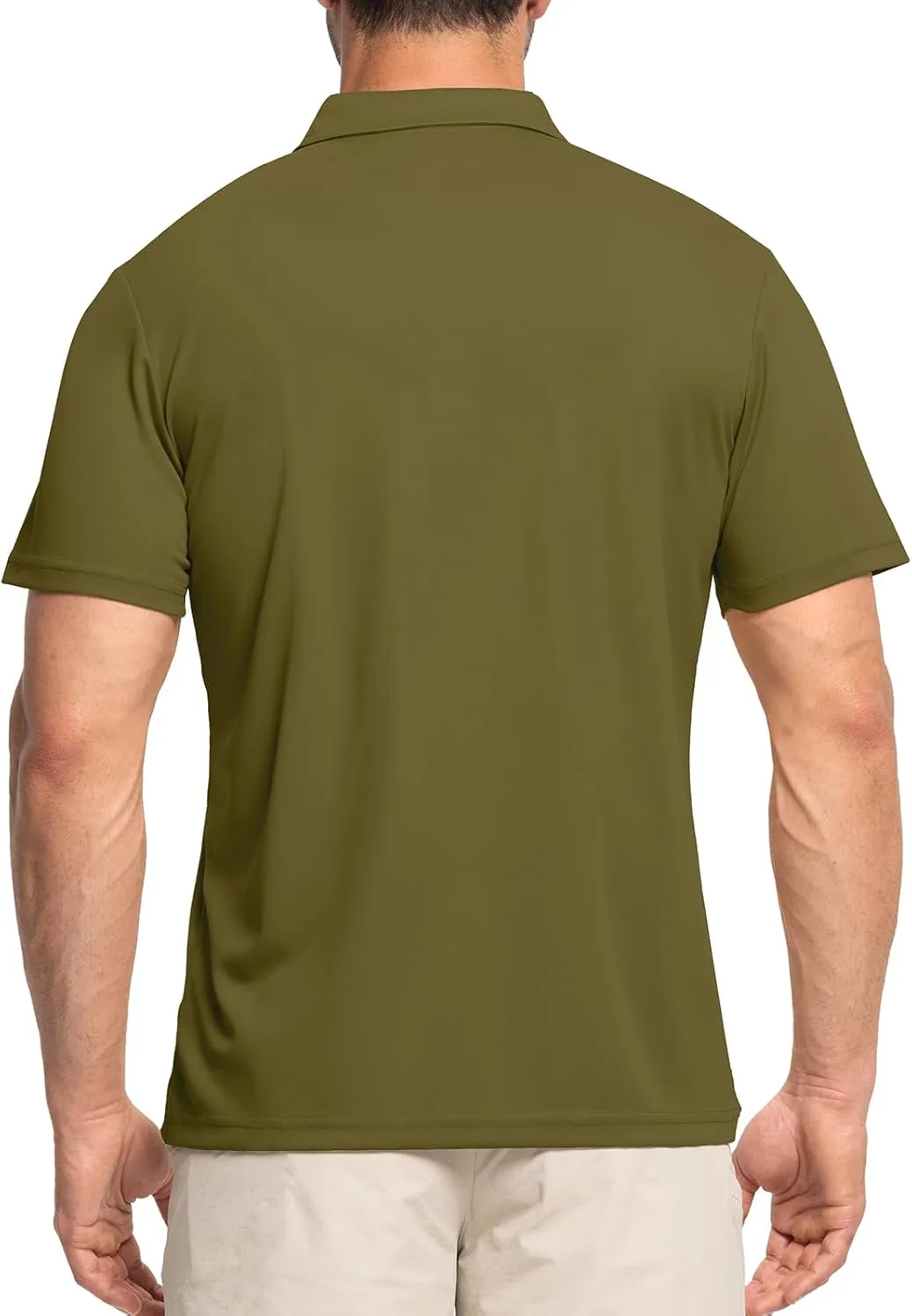 Rdruko Men's Golf Polo Shirt Short Sleeve Moisture Wicking Shirts Collared Outdoor UPF 50  Pique Jersey Shirts