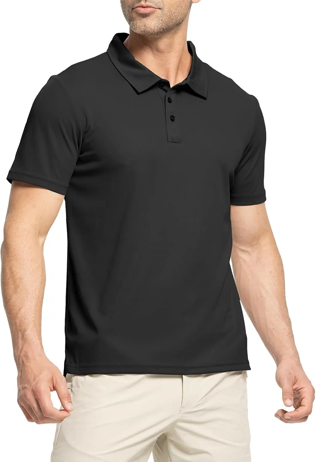 Rdruko Men's Golf Polo Shirt Short Sleeve Moisture Wicking Shirts Collared Outdoor UPF 50  Pique Jersey Shirts