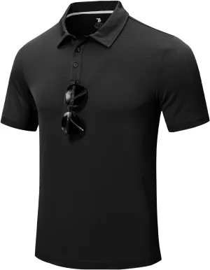 Rdruko Men's Golf Polo Shirt Short Sleeve Moisture Wicking Shirts Collared Outdoor UPF 50  Pique Jersey Shirts