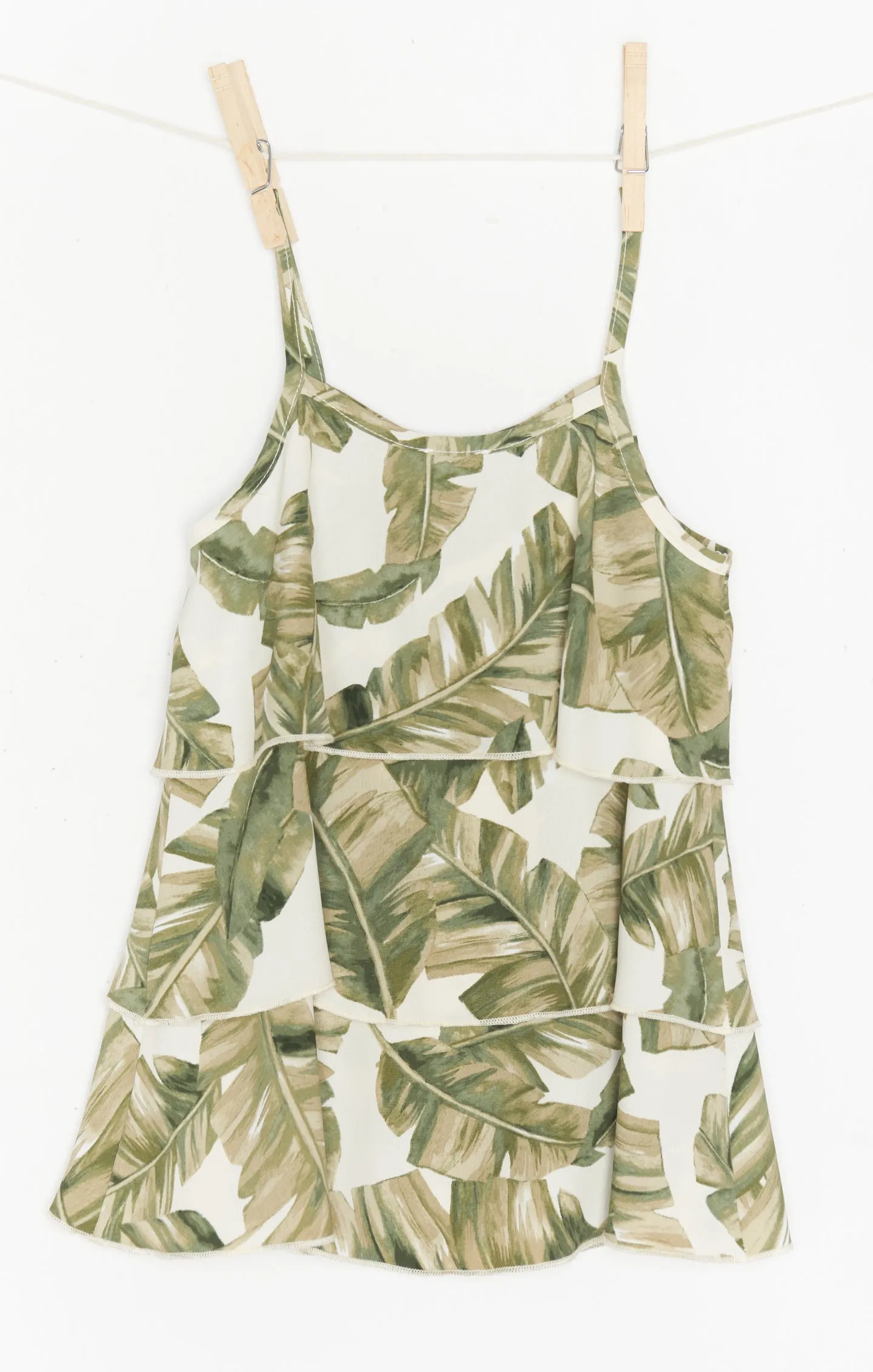 Reagan Ruffle Dress ~ Green Majestic Palm
