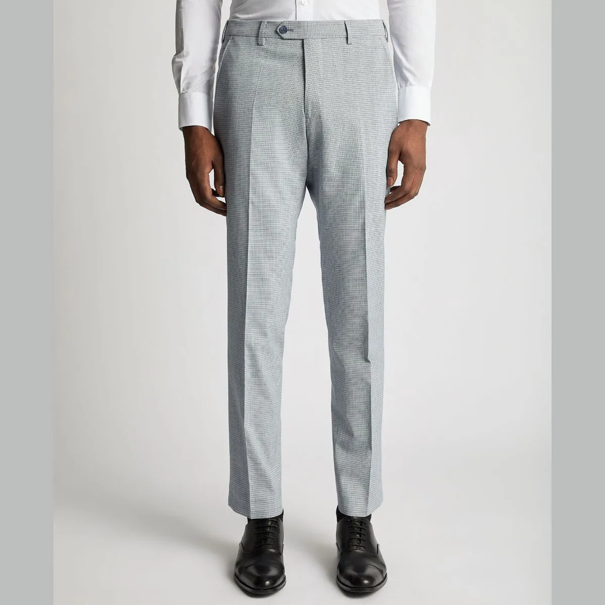 Remus Uomo Slim Fit Suit Trousers - Houndstooth Navy/White
