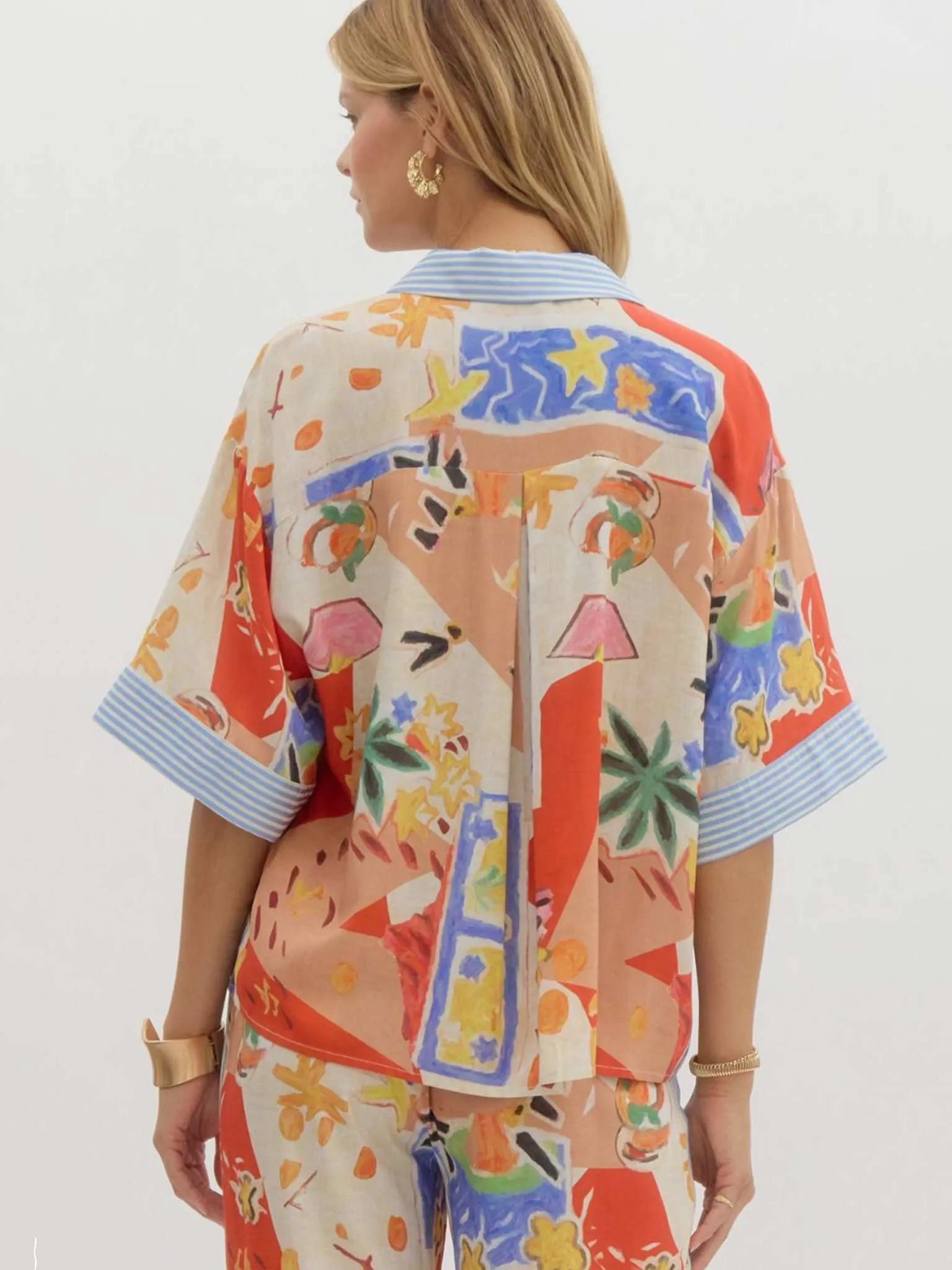 Resort Pattern Oversized Top