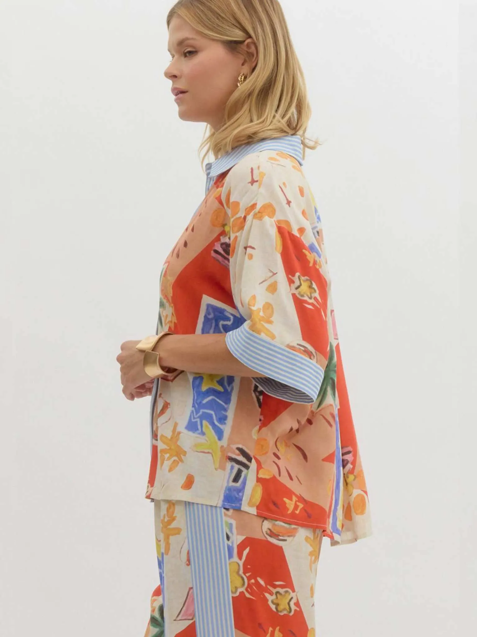 Resort Pattern Oversized Top