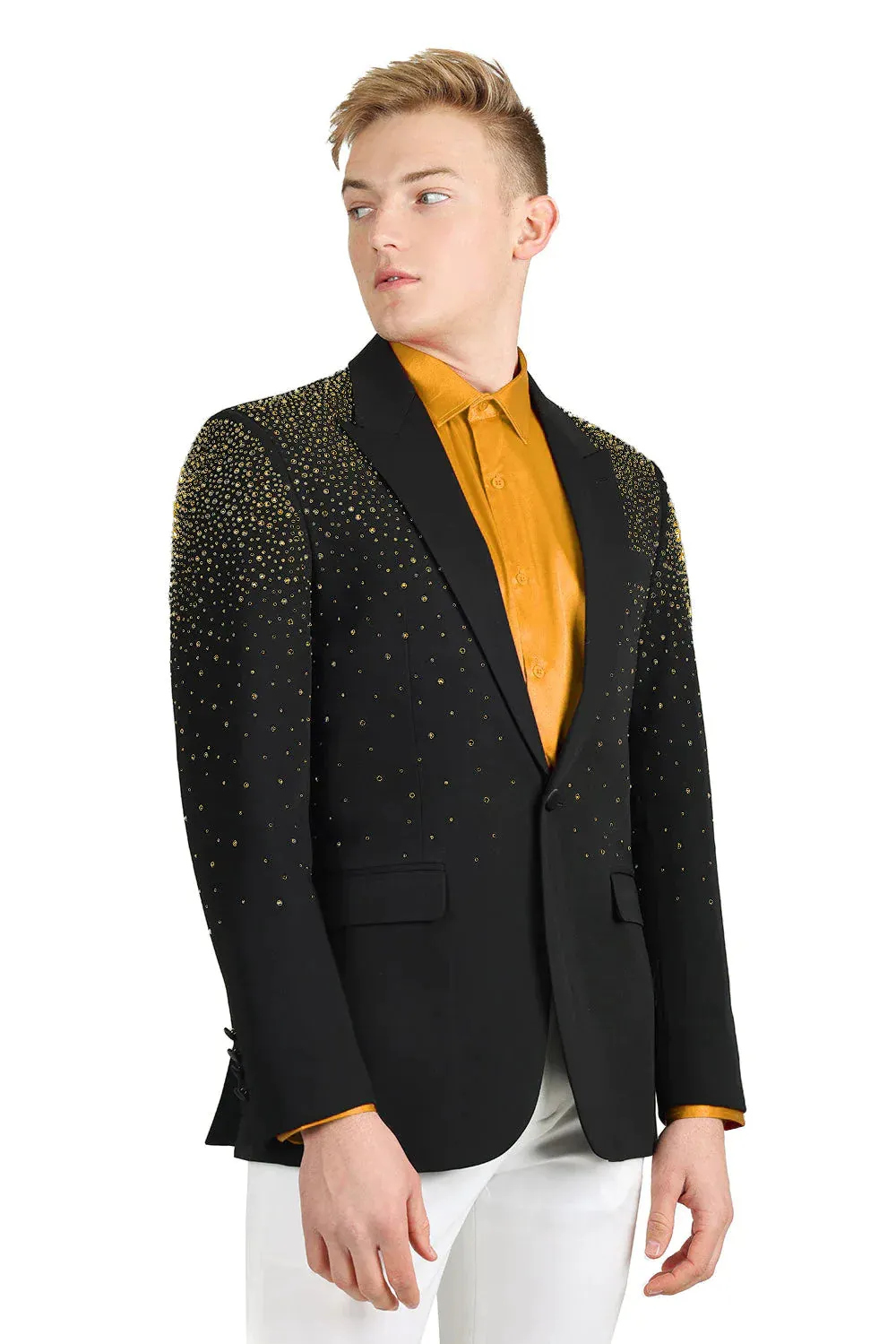 Rhinestone-Embellished Men's Blazer