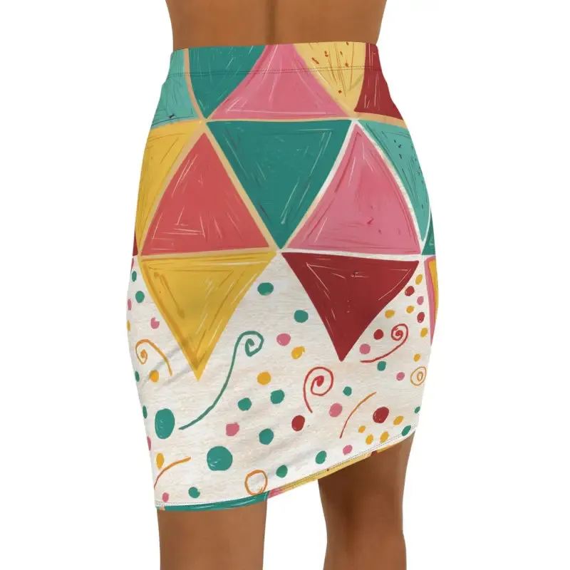 Rock the Bright Geometrical Triangular Mini Skirt