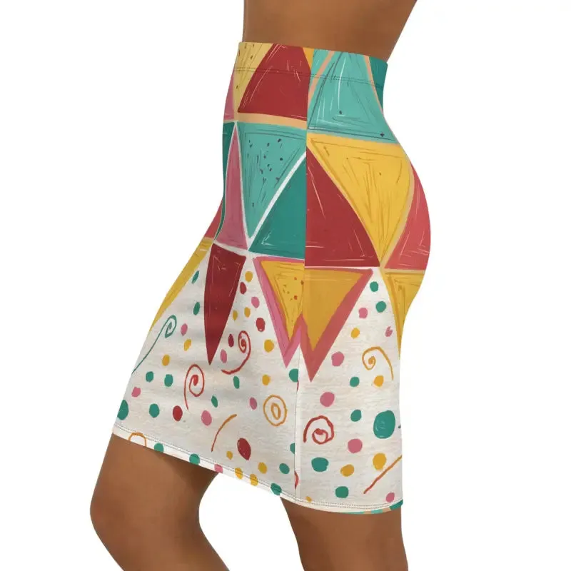 Rock the Bright Geometrical Triangular Mini Skirt