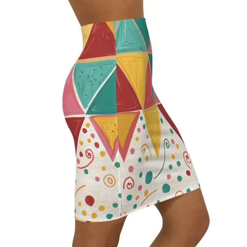 Rock the Bright Geometrical Triangular Mini Skirt